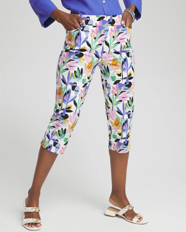 Brigitte Tropical Print Capris - image 1
